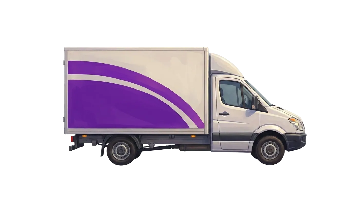 Freight truck in transit